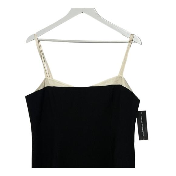 FRENCH CONNECTION WOMENS 12 CONTRAST MINI DRESS BLACK COCKTAIL PARTY TINY FLAW - Picture 7 of 13